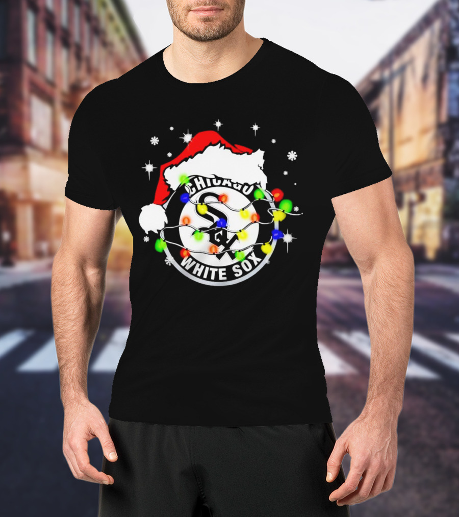 Chicago White Sox Christmas Santa Hat With Lights T-Shirt