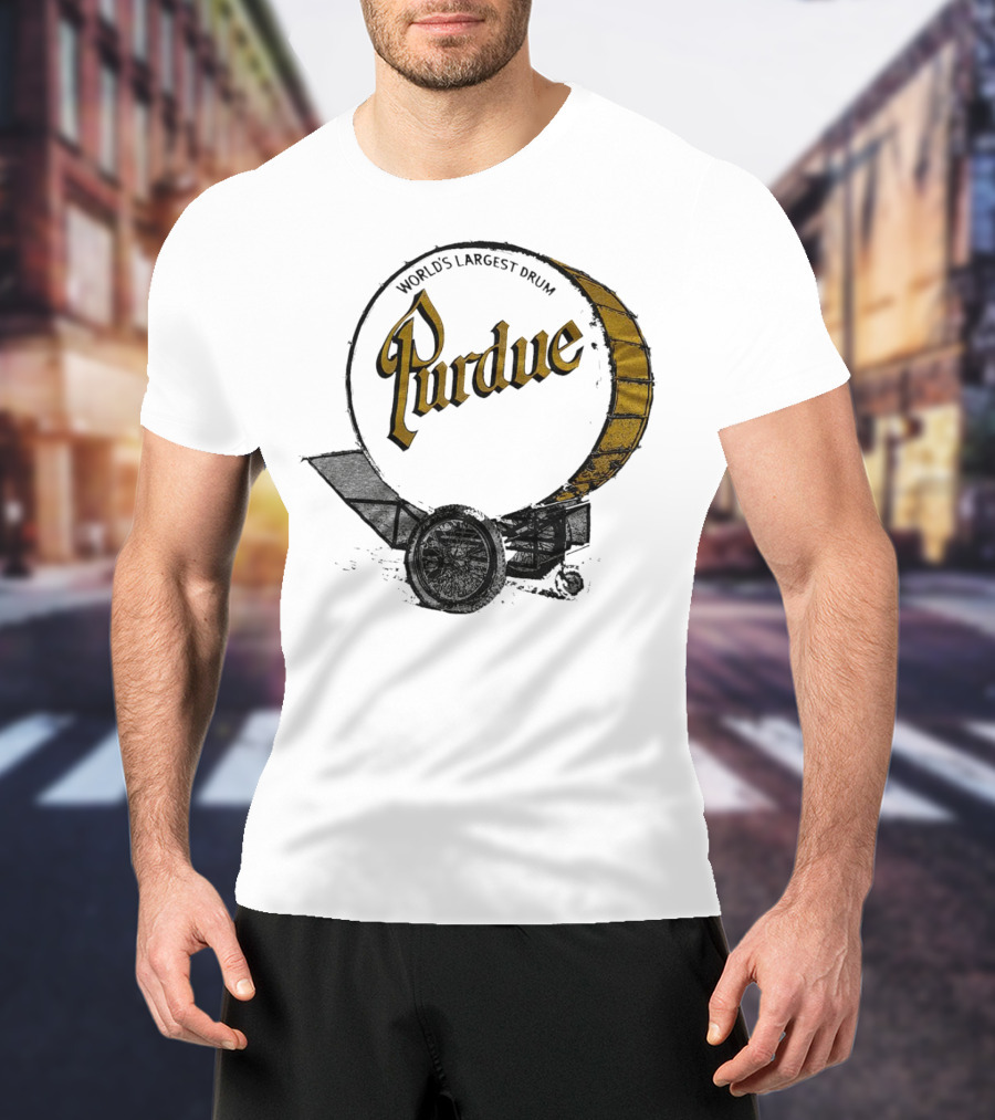 World's Largest Drum Purdue Black And Gold Band Heritage T-Shirt