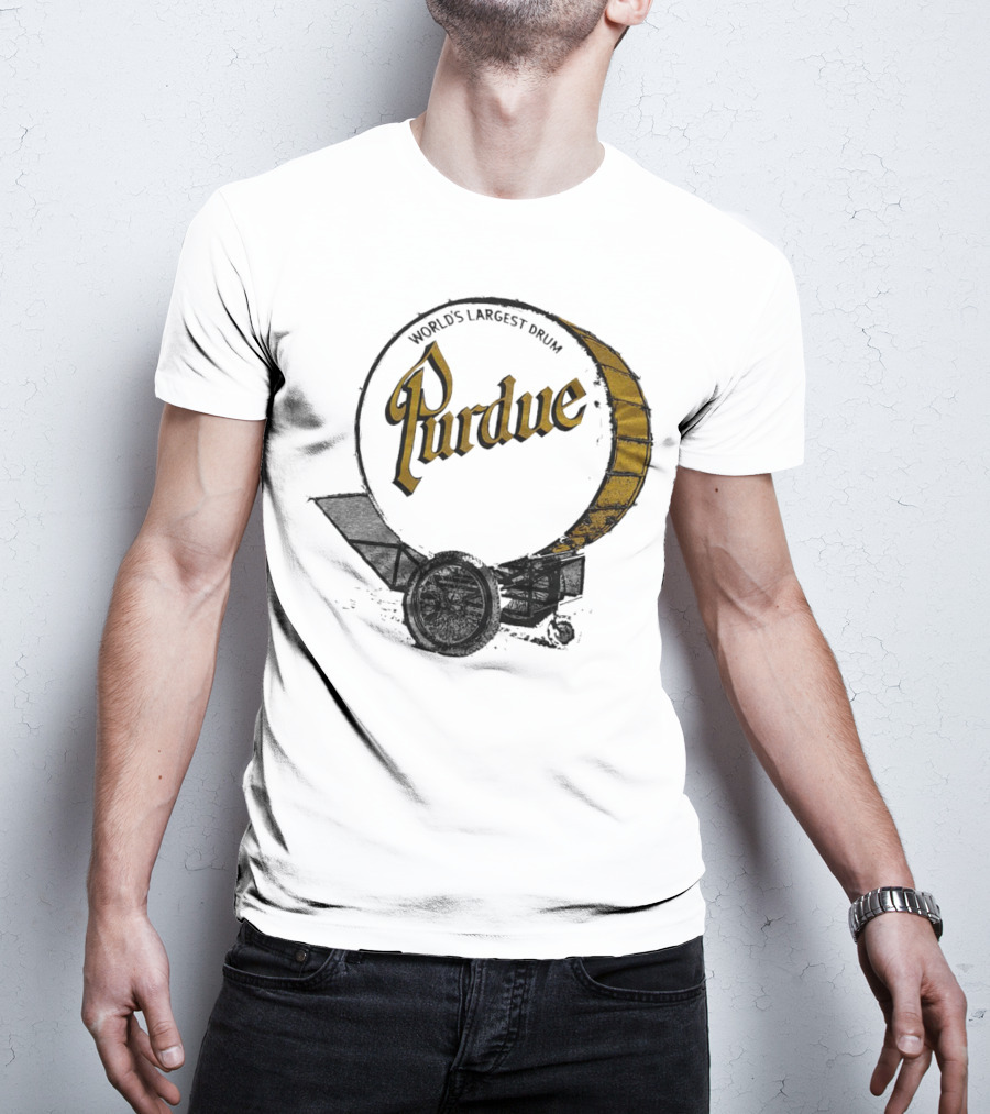World's Largest Drum Purdue Black And Gold Band Heritage T-Shirt