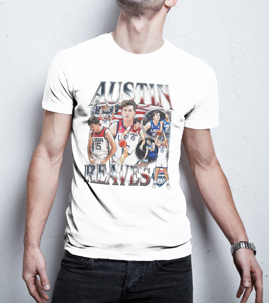 Austin Reaves USA National Basketball Team Highlights And Portrait Collection T-Shirt