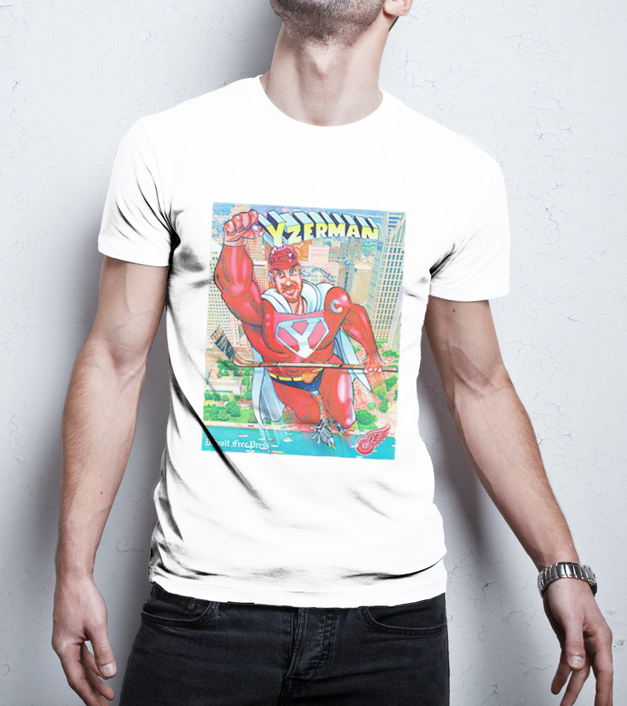 Yzerman Superman Detroit Free Press Red Wings T-Shirt