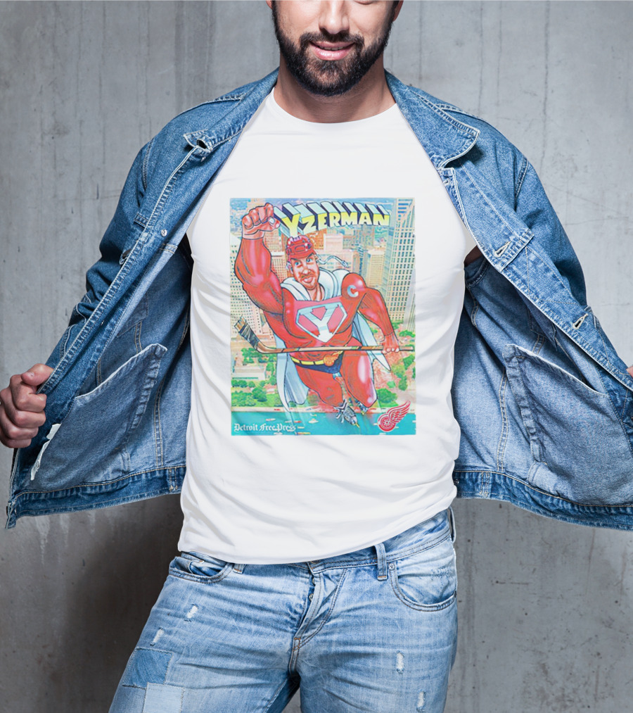 Yzerman Superman Detroit Free Press Red Wings T-Shirt