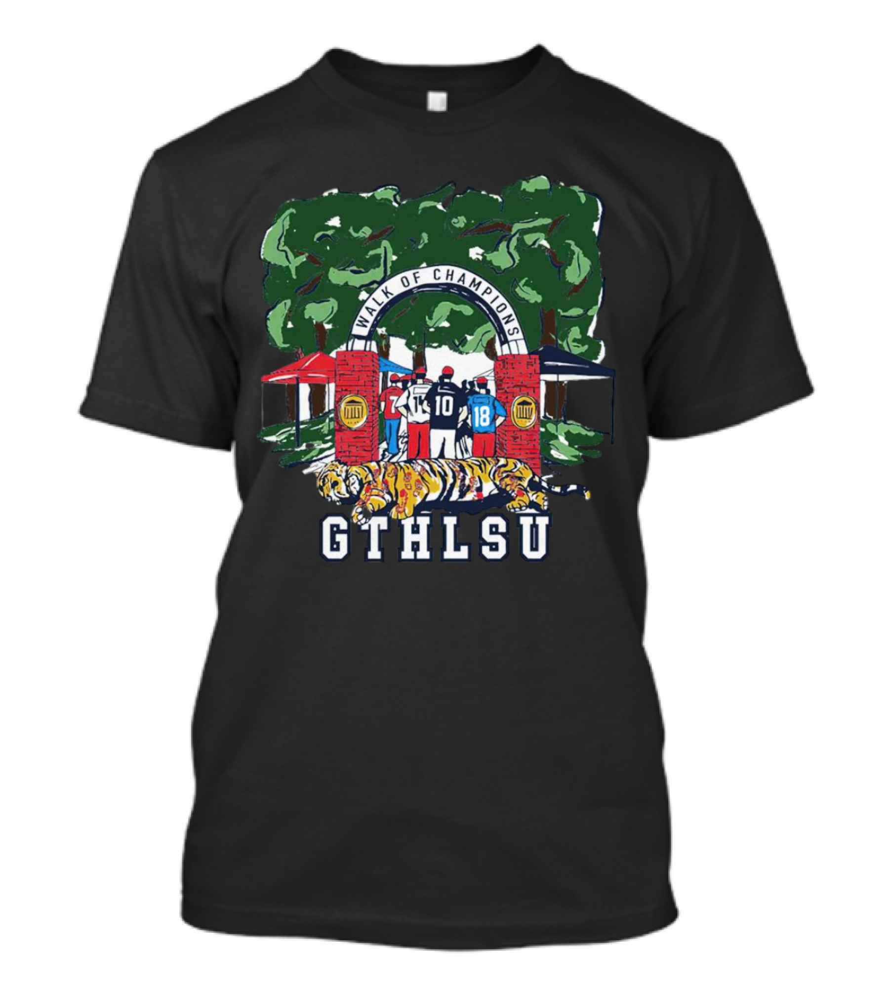 Ole Miss Rebels Vs LSU Tigers Walk Of Champions GTHLSU Tailgate Rivalry Scene T-Shirt