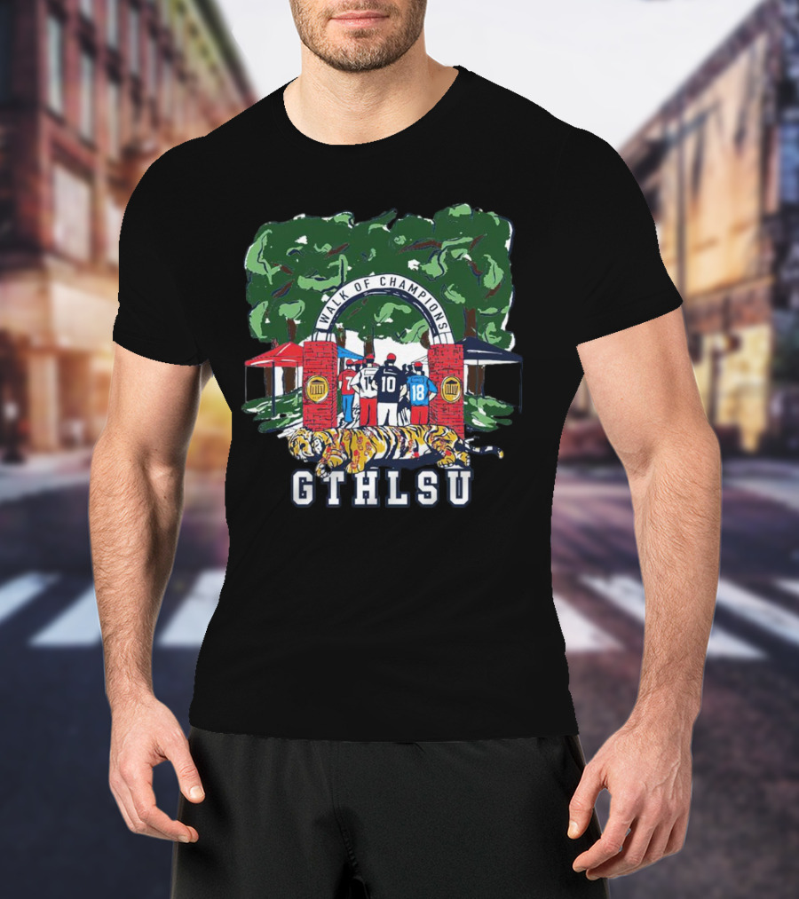 Ole Miss Rebels Vs LSU Tigers Walk Of Champions GTHLSU Tailgate Rivalry Scene T-Shirt