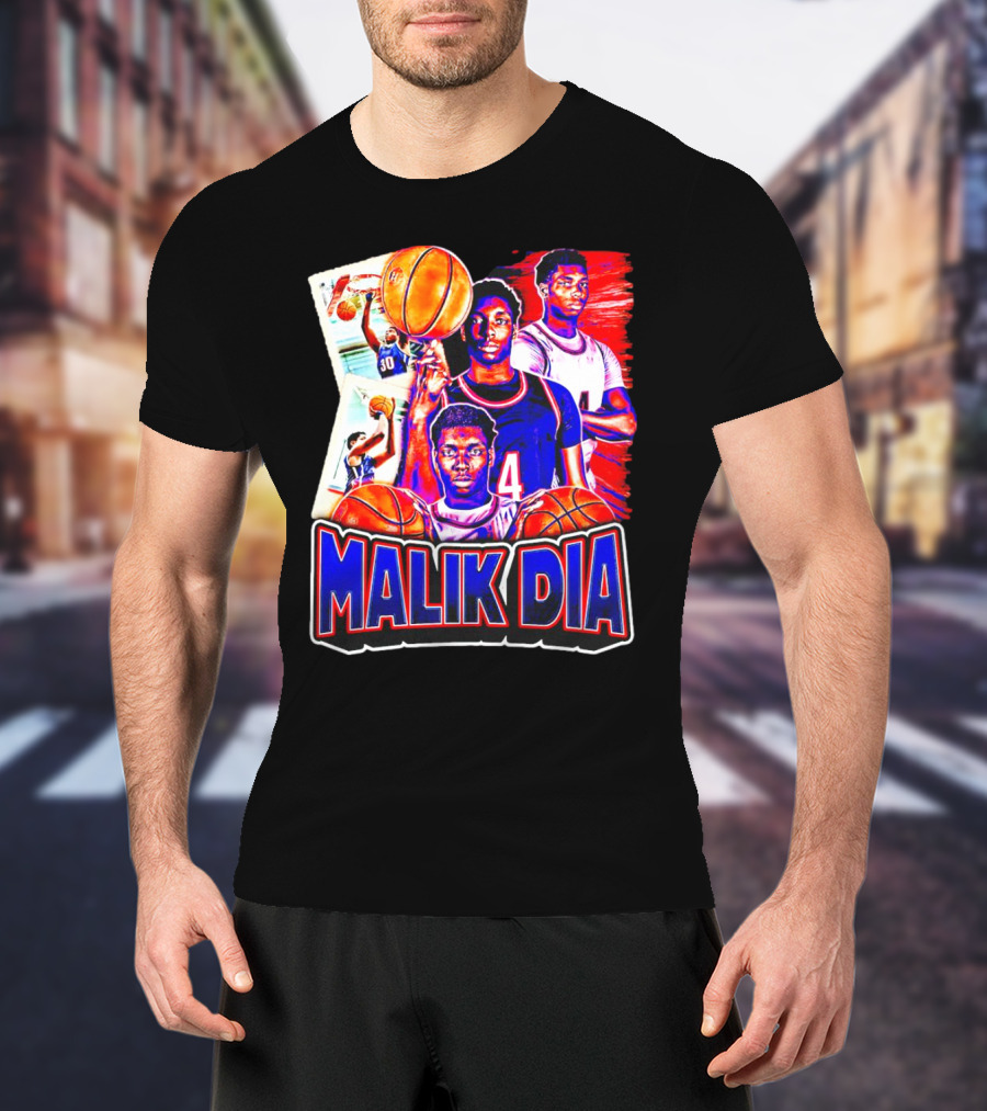 Malik Dia Basketball Vintage Number 4 T-Shirt
