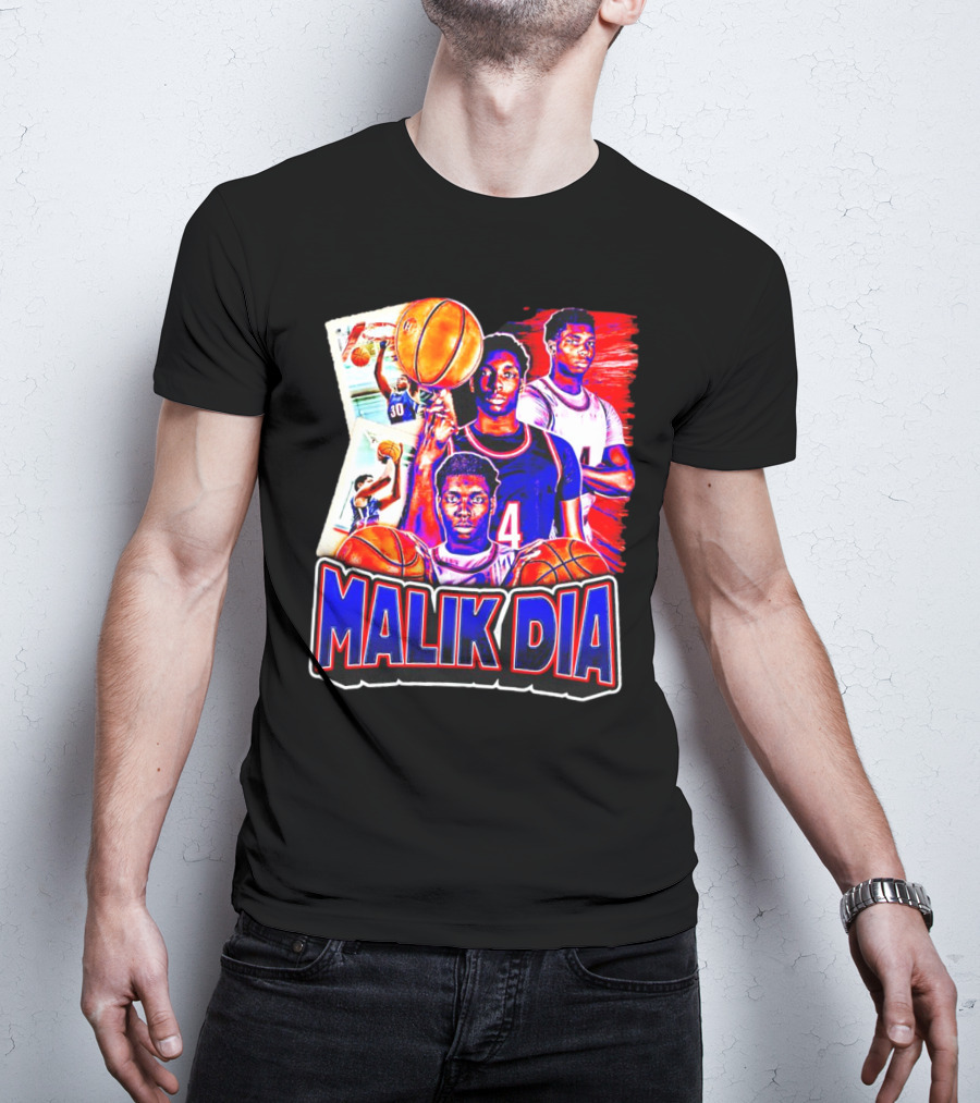 Malik Dia Basketball Vintage Number 4 T-Shirt