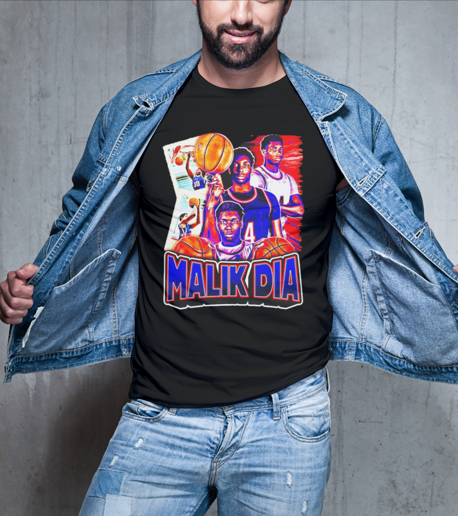 Malik Dia Basketball Vintage Number 4 T-Shirt
