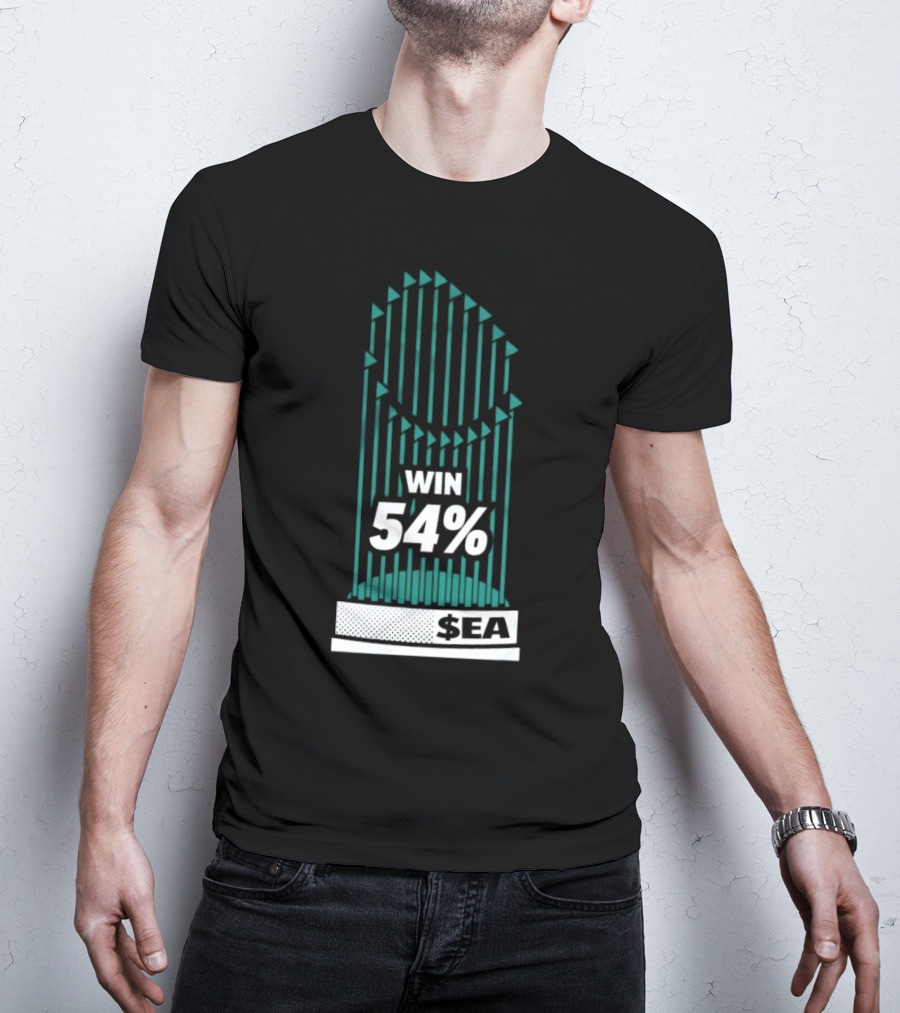 Seattle Mariners Win 54% $SEA Iconic Trophy T-Shirt