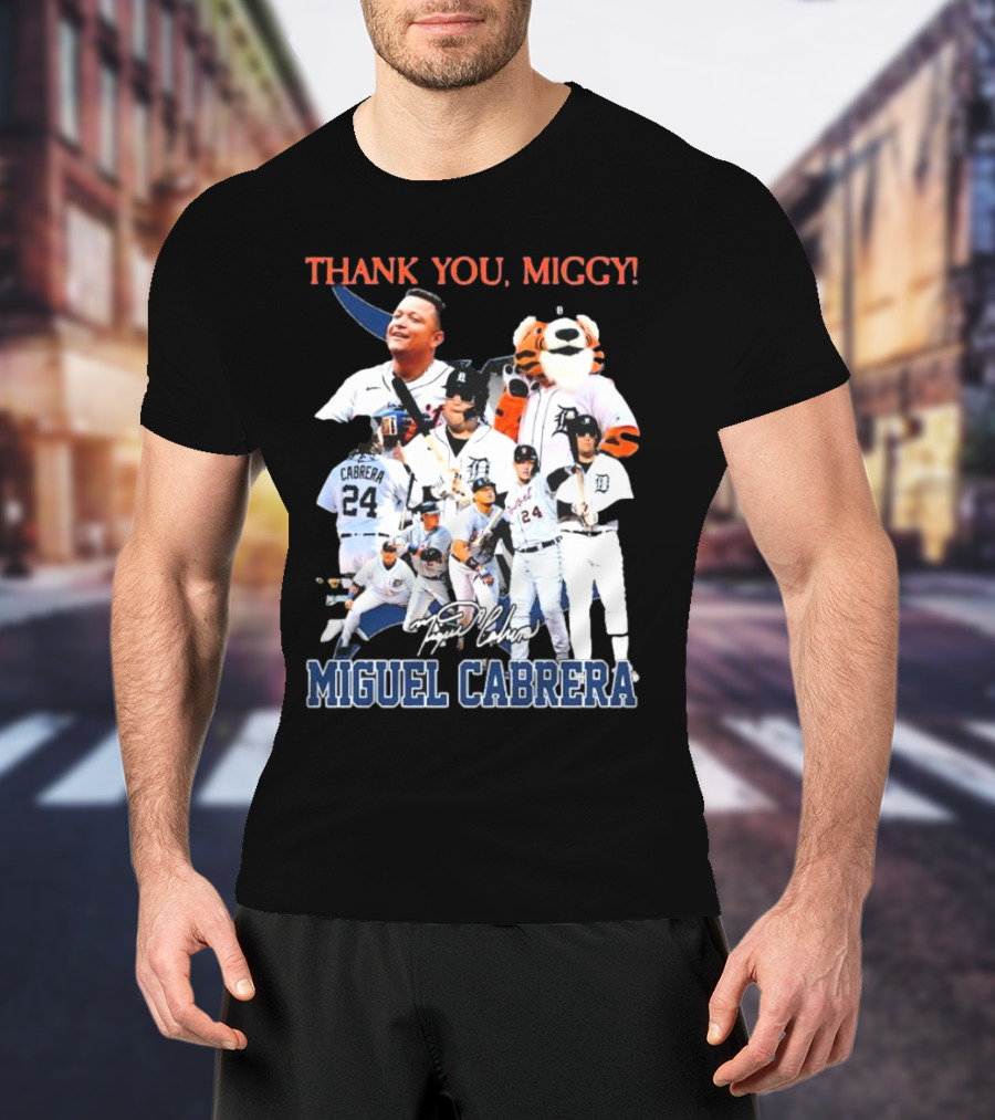 Thank You Miggy Miguel Cabrera Detroit Tigers Legend Signature T-Shirt
