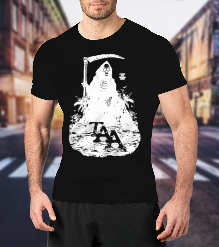 Treading Water TAA Grim Reaper With Scythe And Palm Trees T-Shirt