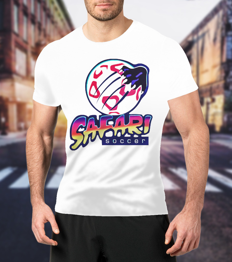Detroit Safari Soccer Neon Animal Print球 T-Shirt