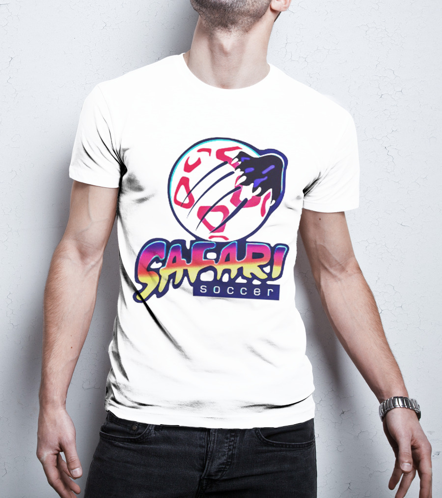 Detroit Safari Soccer Neon Animal Print球 T-Shirt