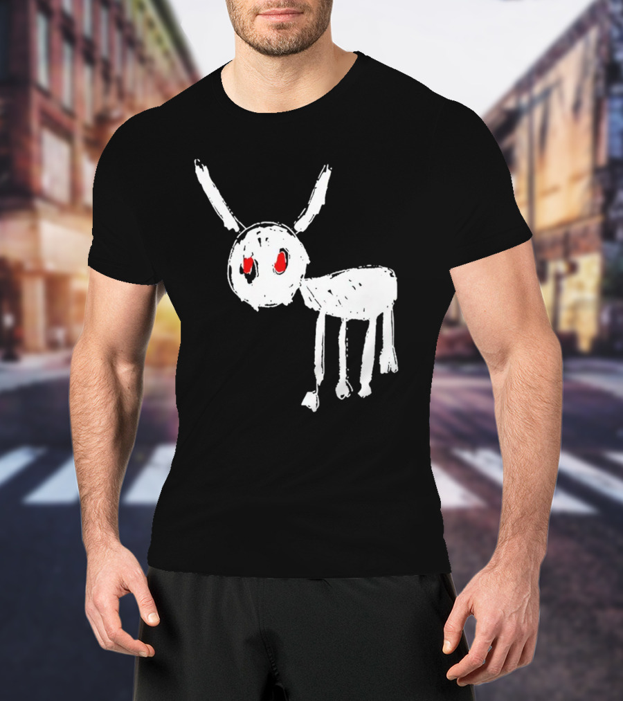 Drake For All The Dogs White Sketch Red Eyes T-Shirt