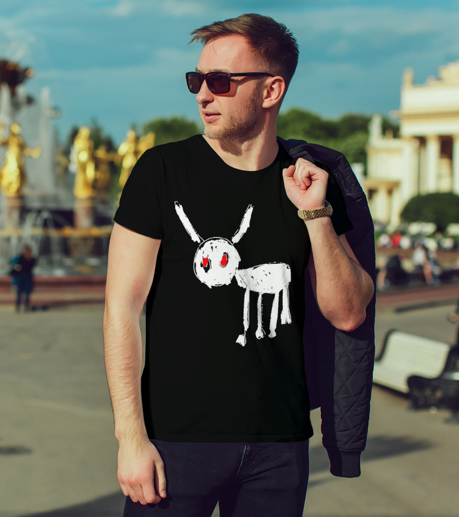 Drake For All The Dogs White Sketch Red Eyes T-Shirt