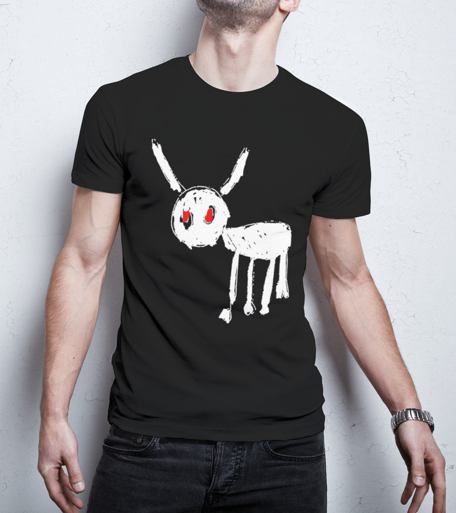 Drake For All The Dogs White Sketch Red Eyes T-Shirt