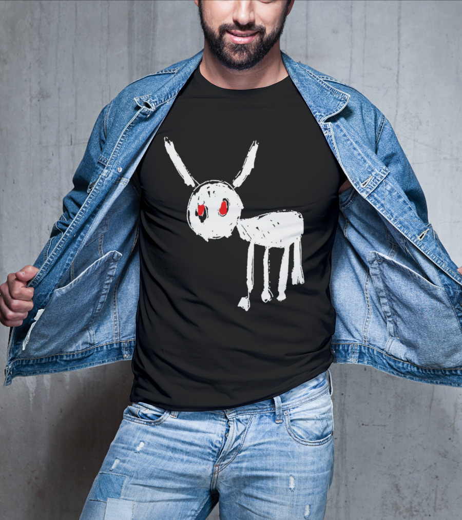 Drake For All The Dogs White Sketch Red Eyes T-Shirt