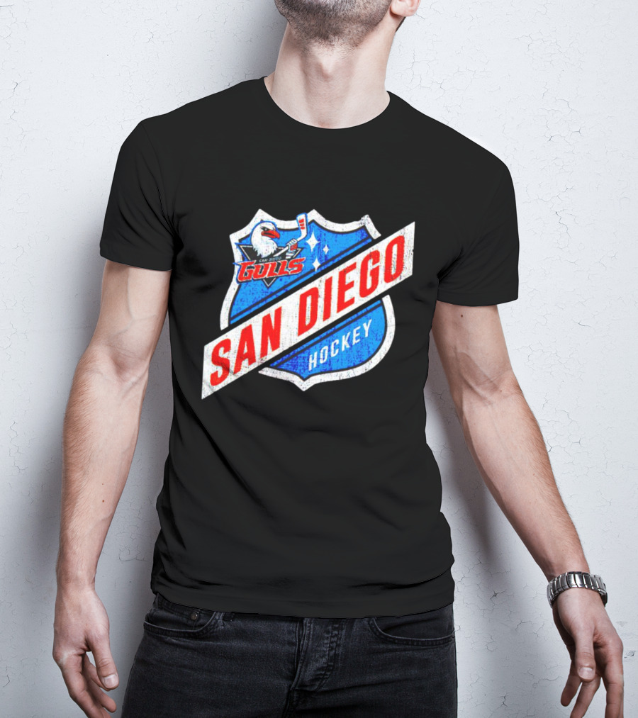 San Diego Gulls Hockey Team Shield Emblem T-Shirt