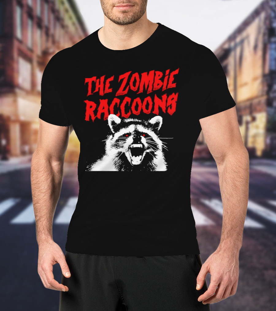 The Zombie Raccoons Fierce Creature Horror T-Shirt