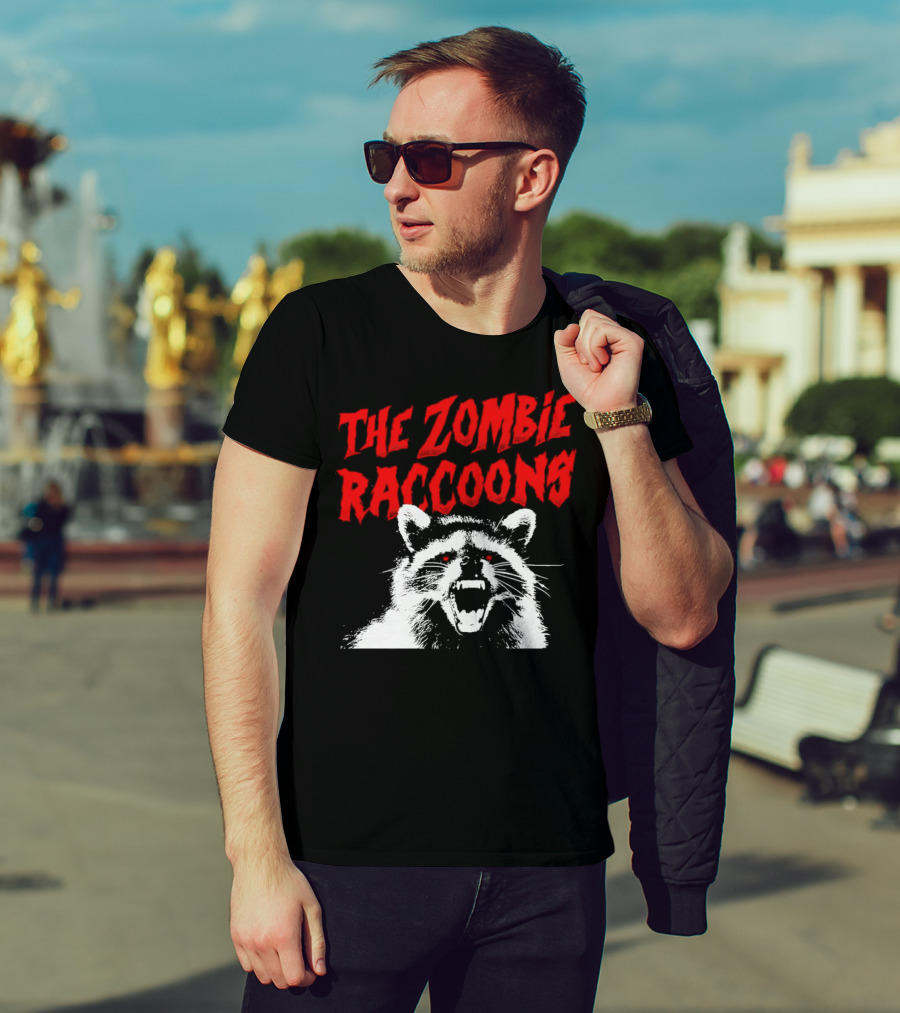 The Zombie Raccoons Fierce Creature Horror T-Shirt