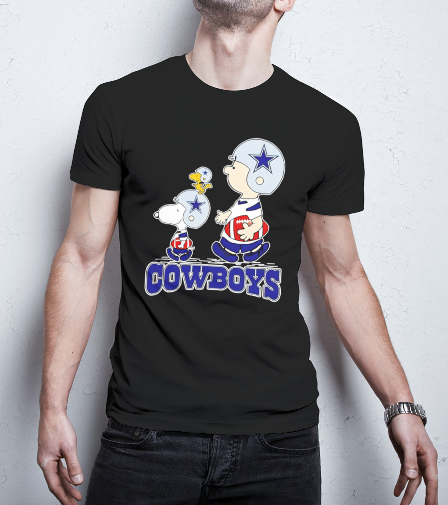 Dallas Cowboys Snoopy Charlie Brown Woodstock Football Helmets T-Shirt