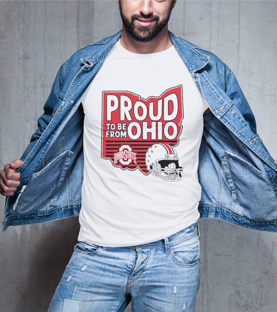 Ohio State Proud To Be From Ohio Football Helmet Logo Buckeyes T-Shirt