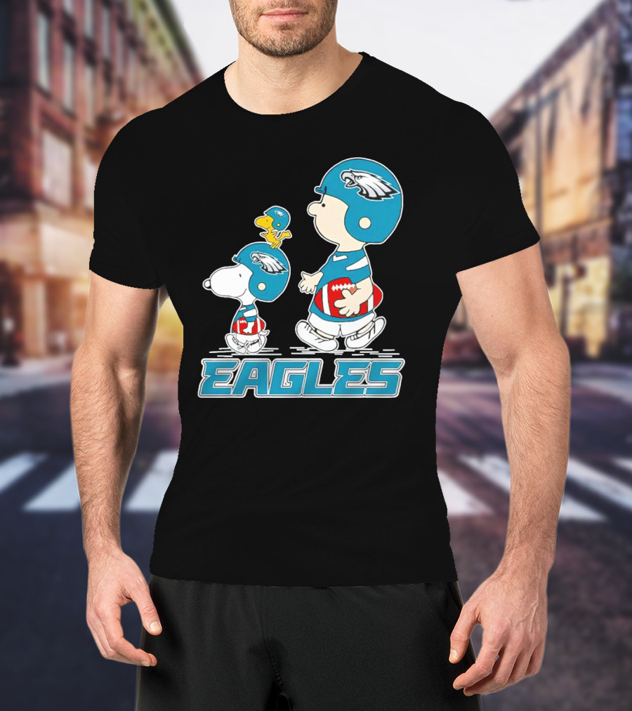 Eagles Football Snoopy Charlie Brown Woodstock Philadelphia T-Shirt