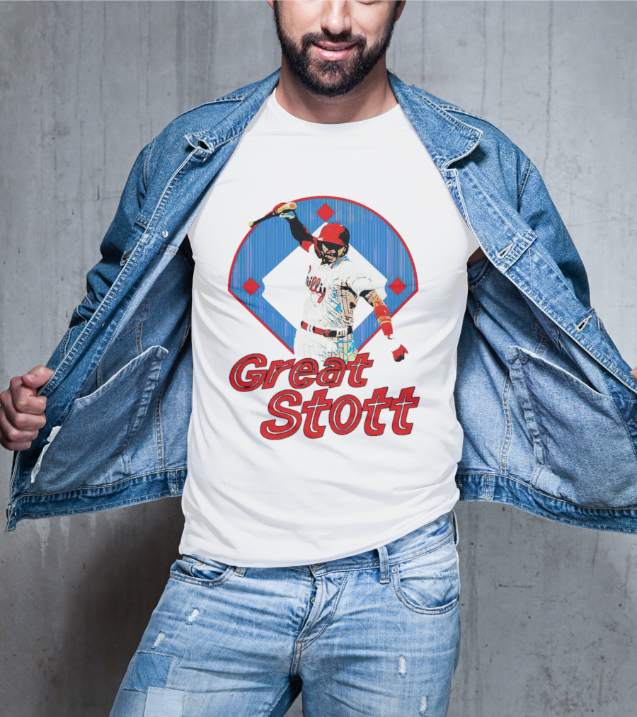 Great Stott Philadelphia Phillies Bat Spike T-Shirt
