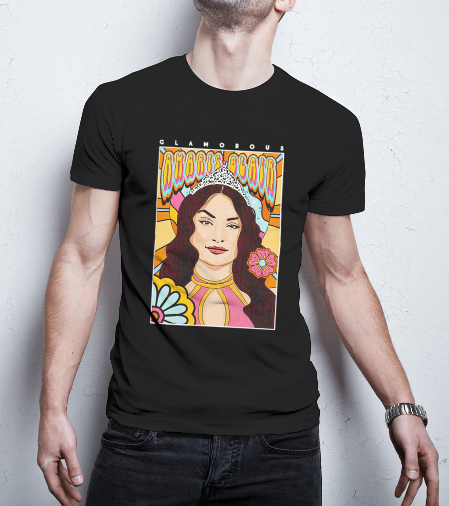 Glamorous Amaris Blair Psychedelic Floral Art With Tiara T-Shirt