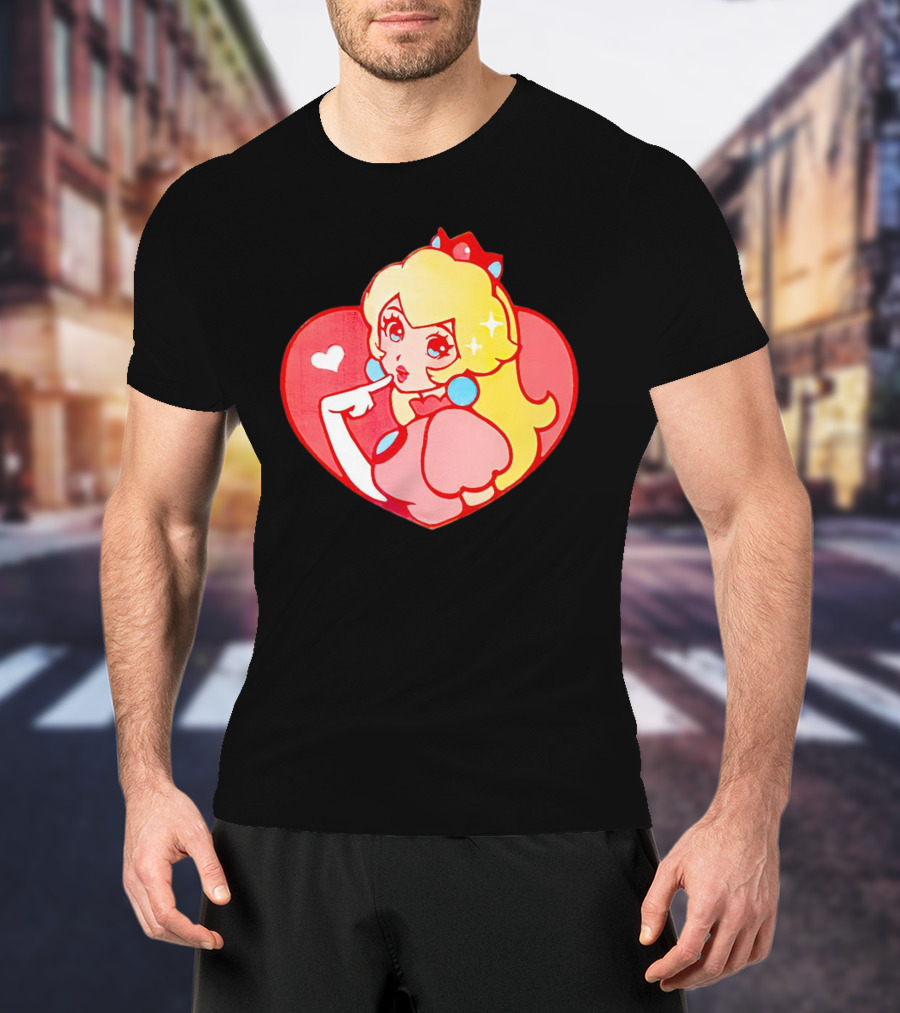 Jivke Princess Peach Heart T-Shirt