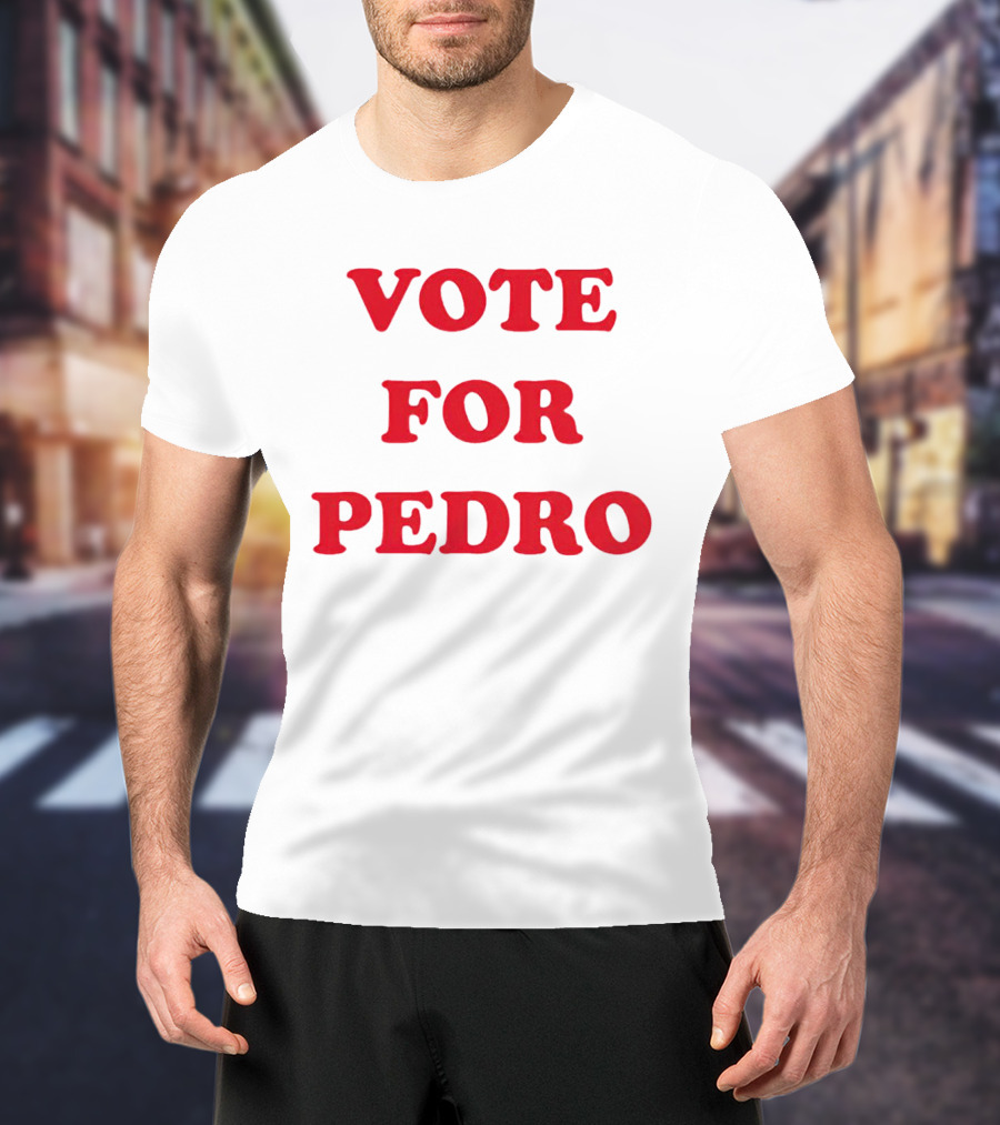Napoleon Dynamite Vote For Pedro Black Shirt Classic Red Font T-Shirt