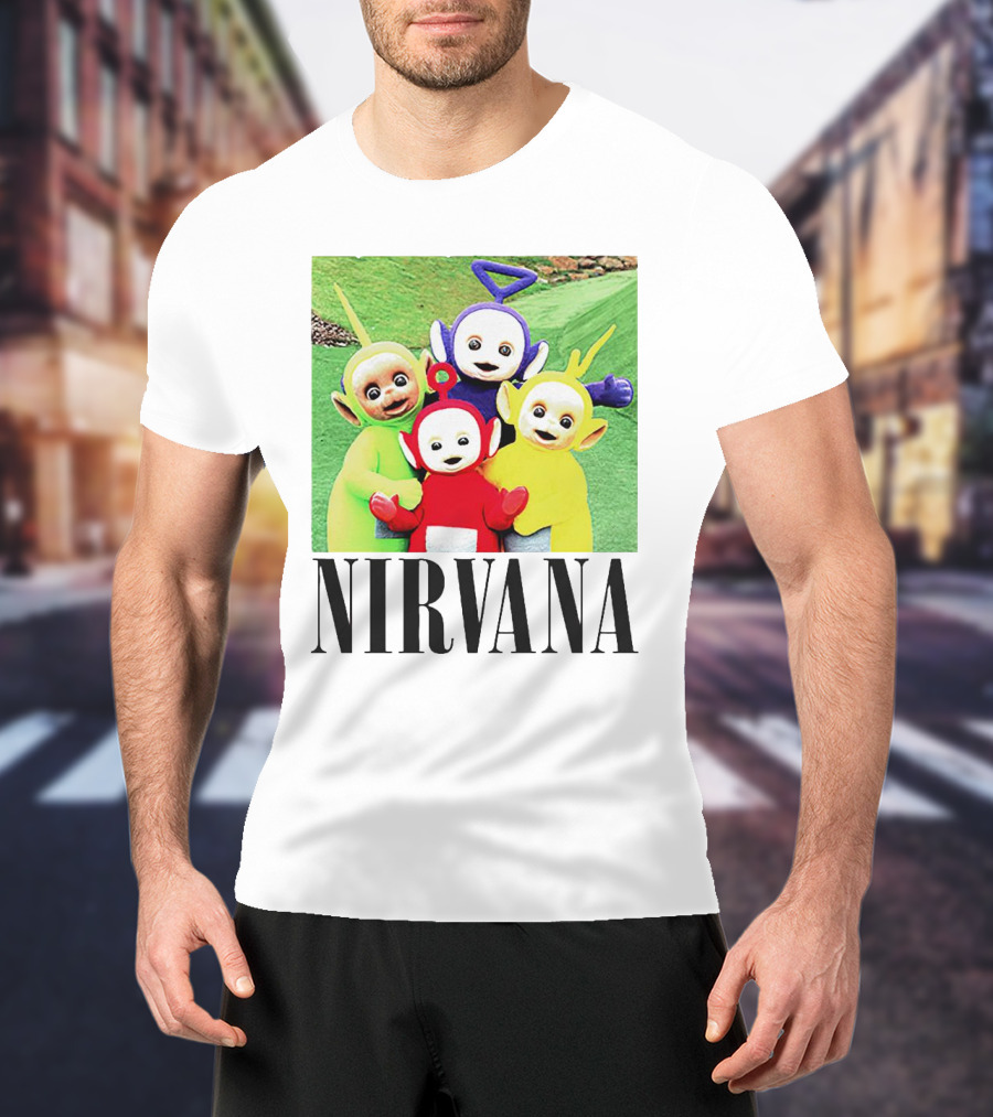 Nirvana Teletubbies Crossover Black T-Shirt