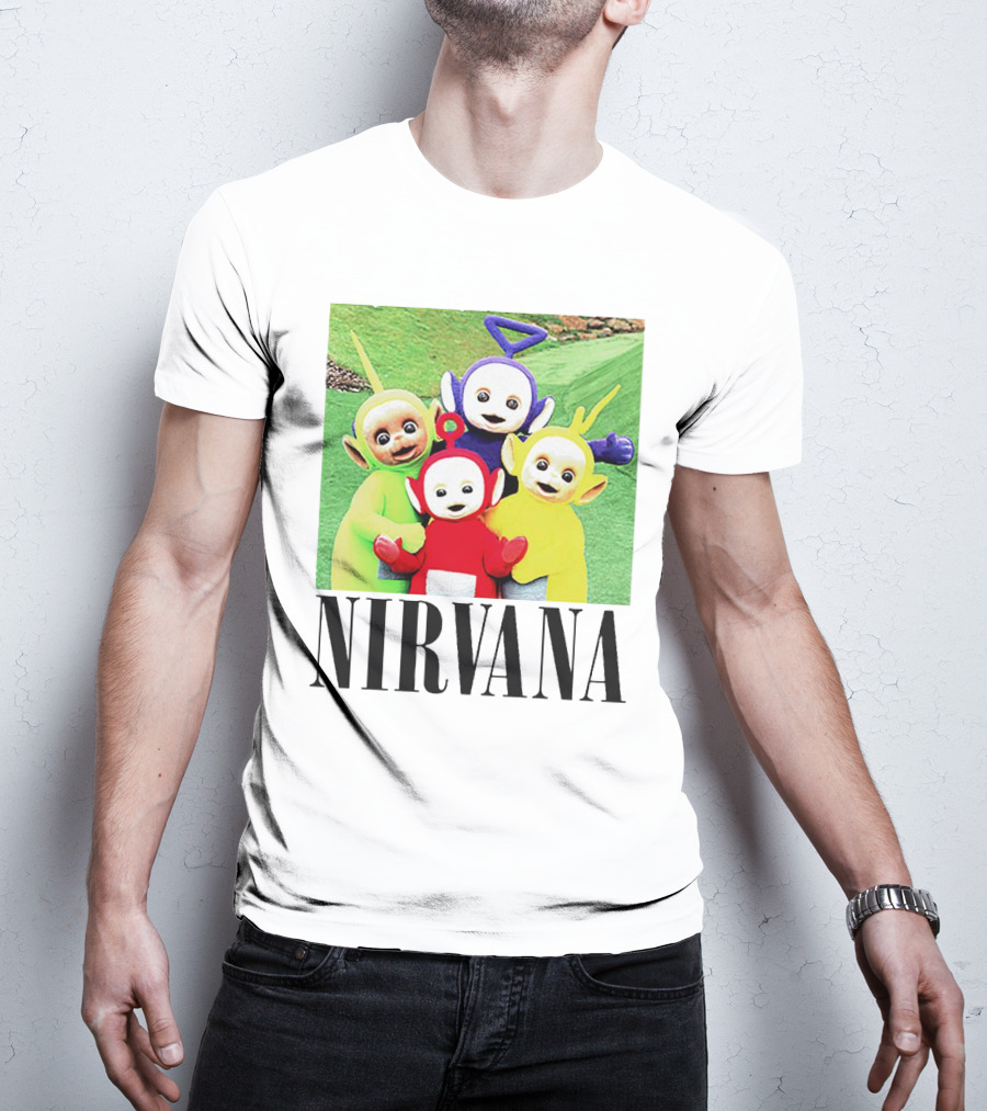 Nirvana Teletubbies Crossover Black T-Shirt