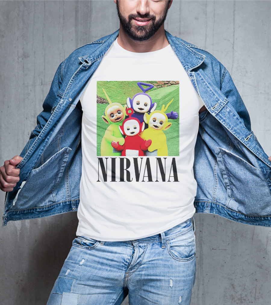 Nirvana Teletubbies Crossover Black T-Shirt