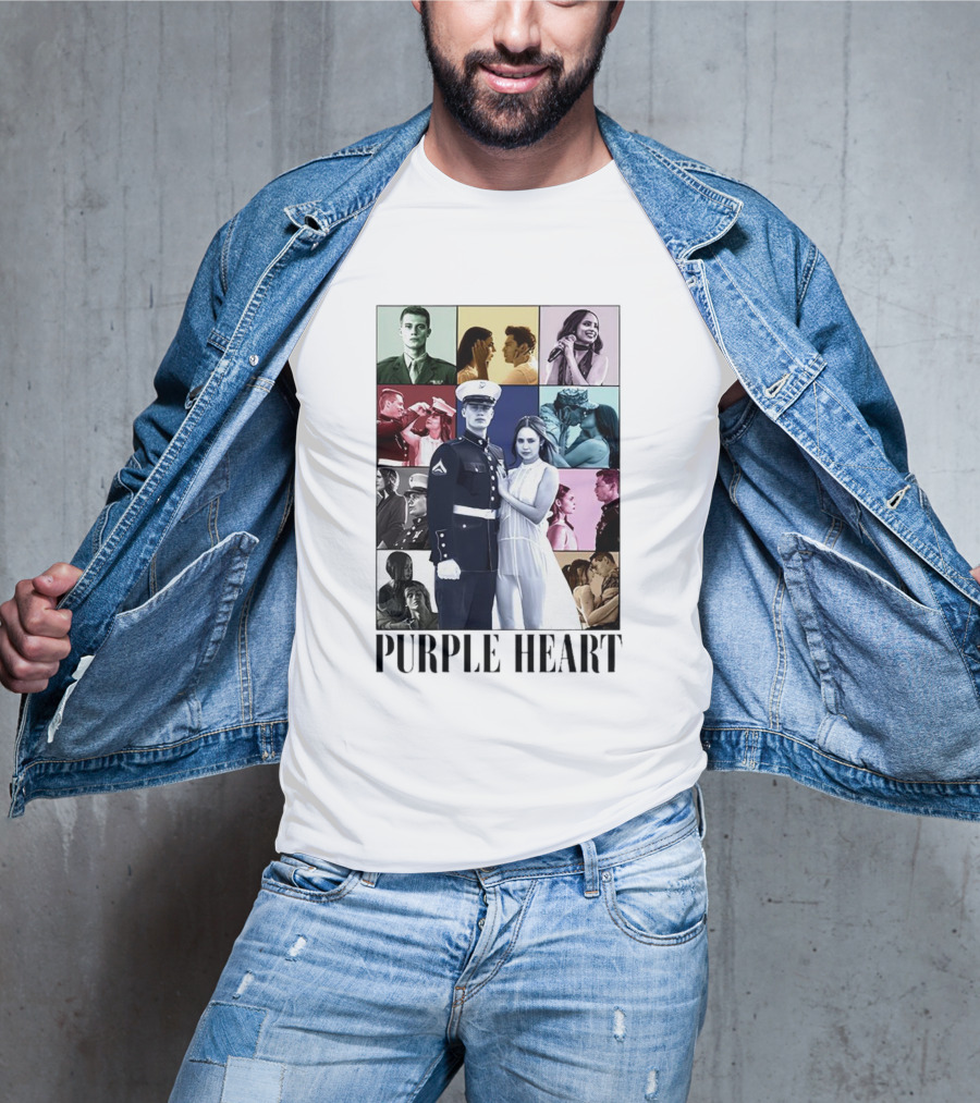 Purple Heart Military Romance And Relationships Montage T-Shirt