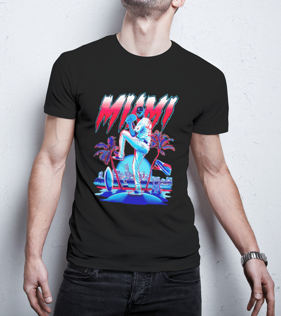 Miami Marlins Sandy Alcántara Cartoon Vintage T-Shirt
