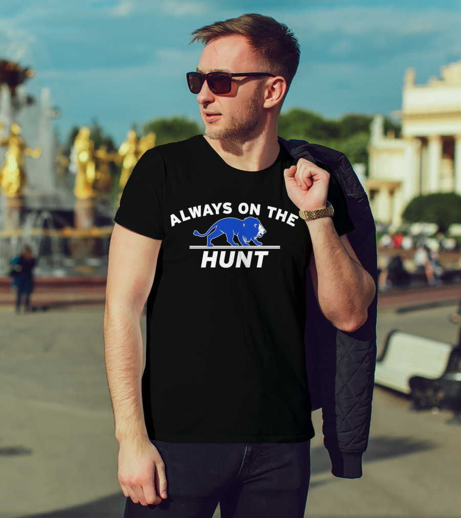 Detroit Lions Always On The Hunt Blue Lion T-Shirt