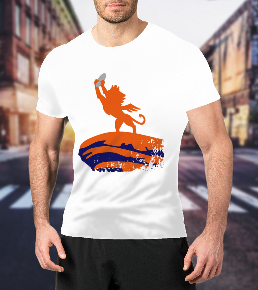 Fc Cincinnati King Of The Shield Orange Lion Crowned On Mound T-Shirt