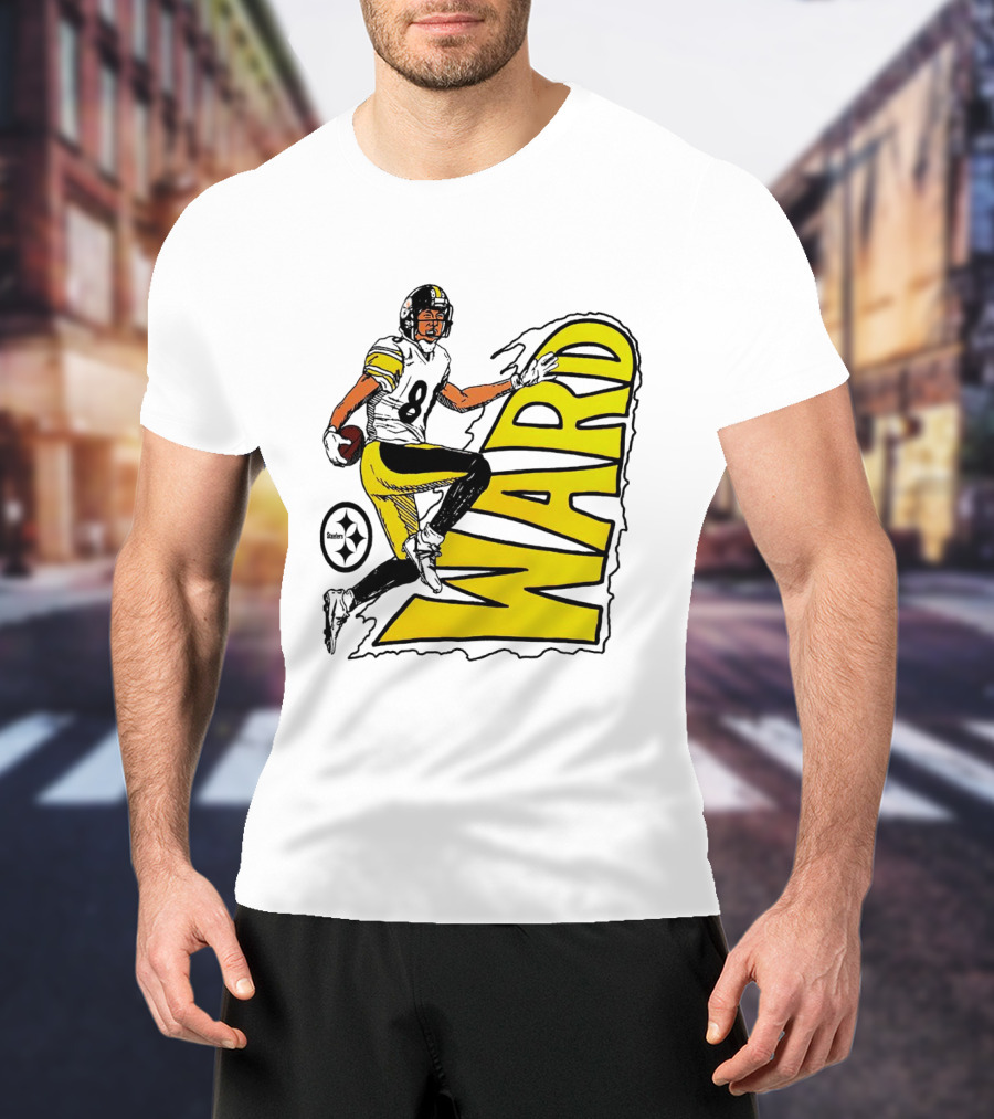 Hines Ward Pittsburgh Steelers Ward 86 Caricature Player NFL Football T-Shirt