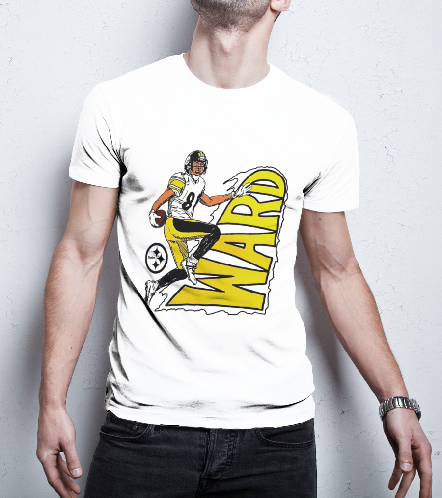 Hines Ward Pittsburgh Steelers Ward 86 Caricature Player NFL Football T-Shirt