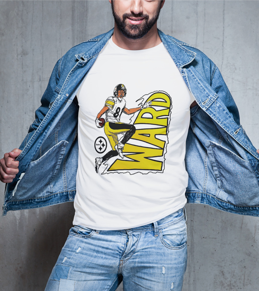 Hines Ward Pittsburgh Steelers Ward 86 Caricature Player NFL Football T-Shirt
