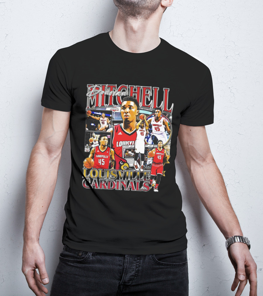 Donovan Mitchell Louisville Cardinals Basketball Highlights Collage T-Shirt