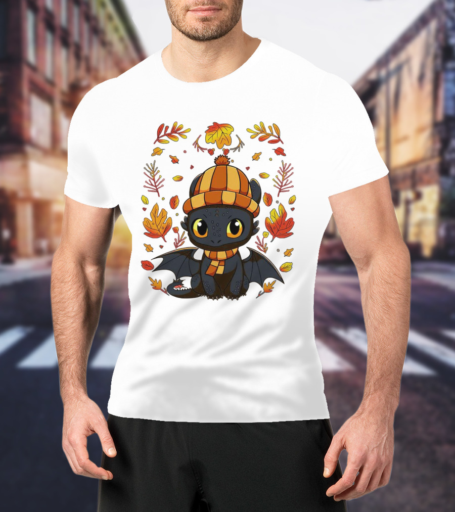 Fall Night Fury Thanksgiving Autumn Leaves T-Shirt