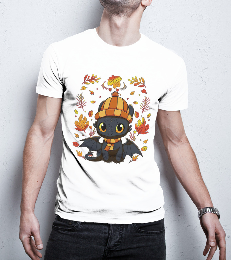 Fall Night Fury Thanksgiving Autumn Leaves T-Shirt