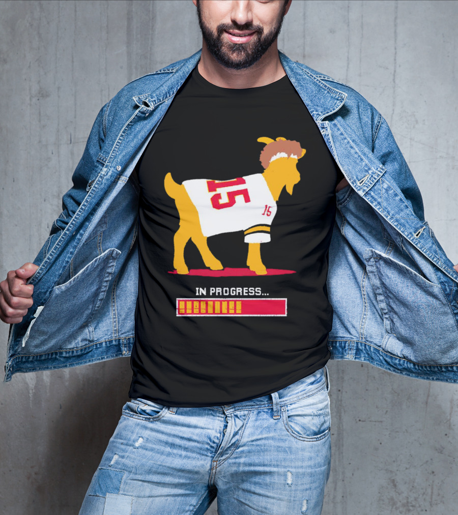 Goat In Progress Patrick Mahomes Kansas City Chiefs Number 15 T-Shirt