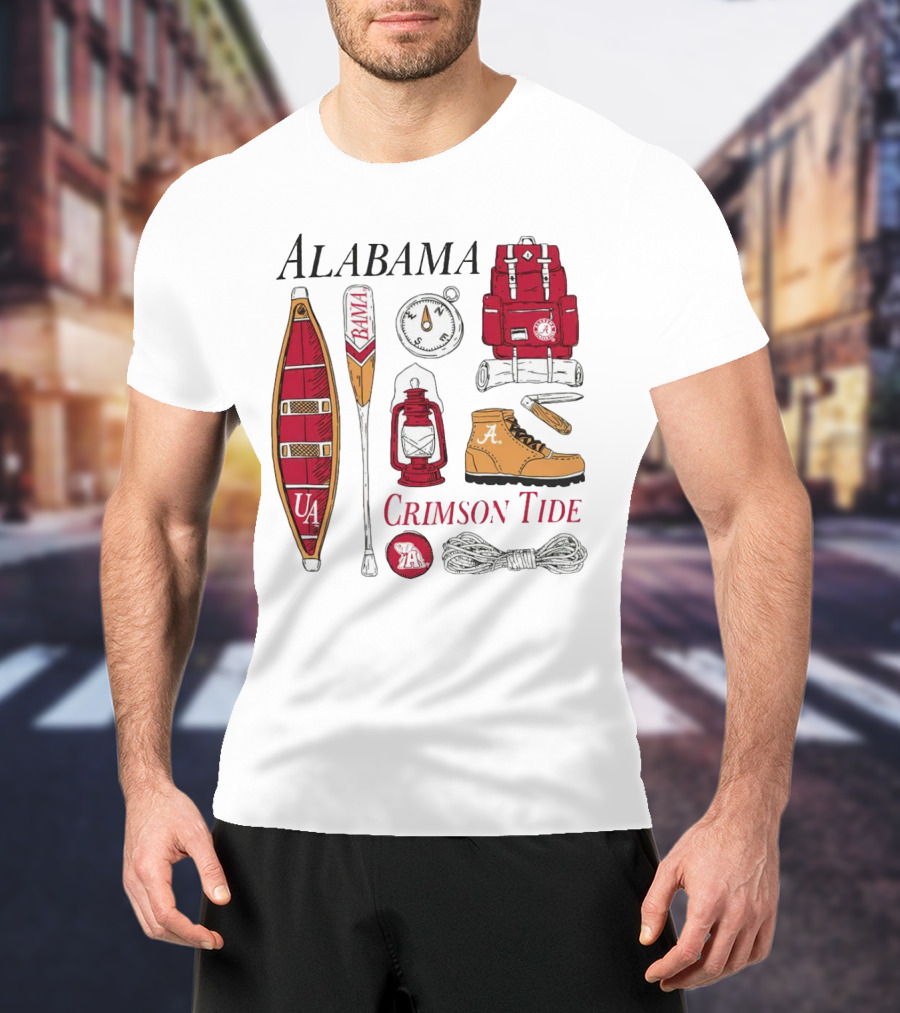 Alabama Crimson Tide Camping Gear And Outdoor Adventure Essentials T-Shirt
