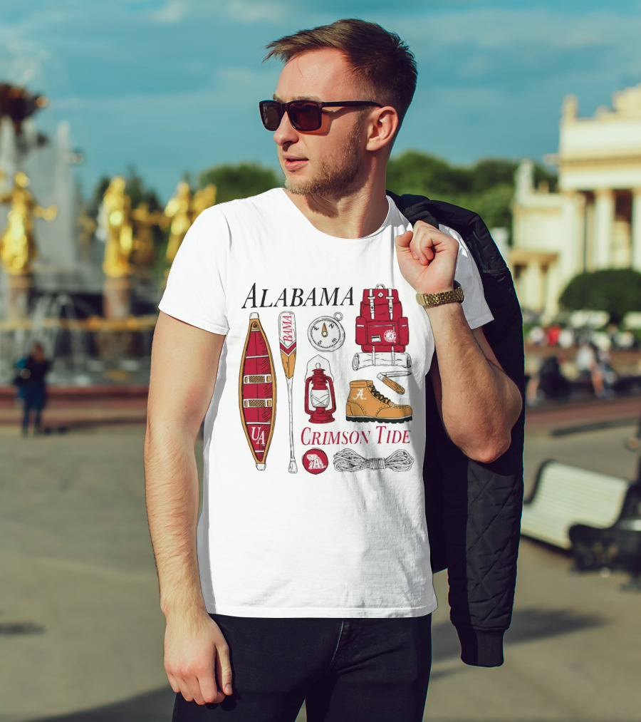 Alabama Crimson Tide Camping Gear And Outdoor Adventure Essentials T-Shirt