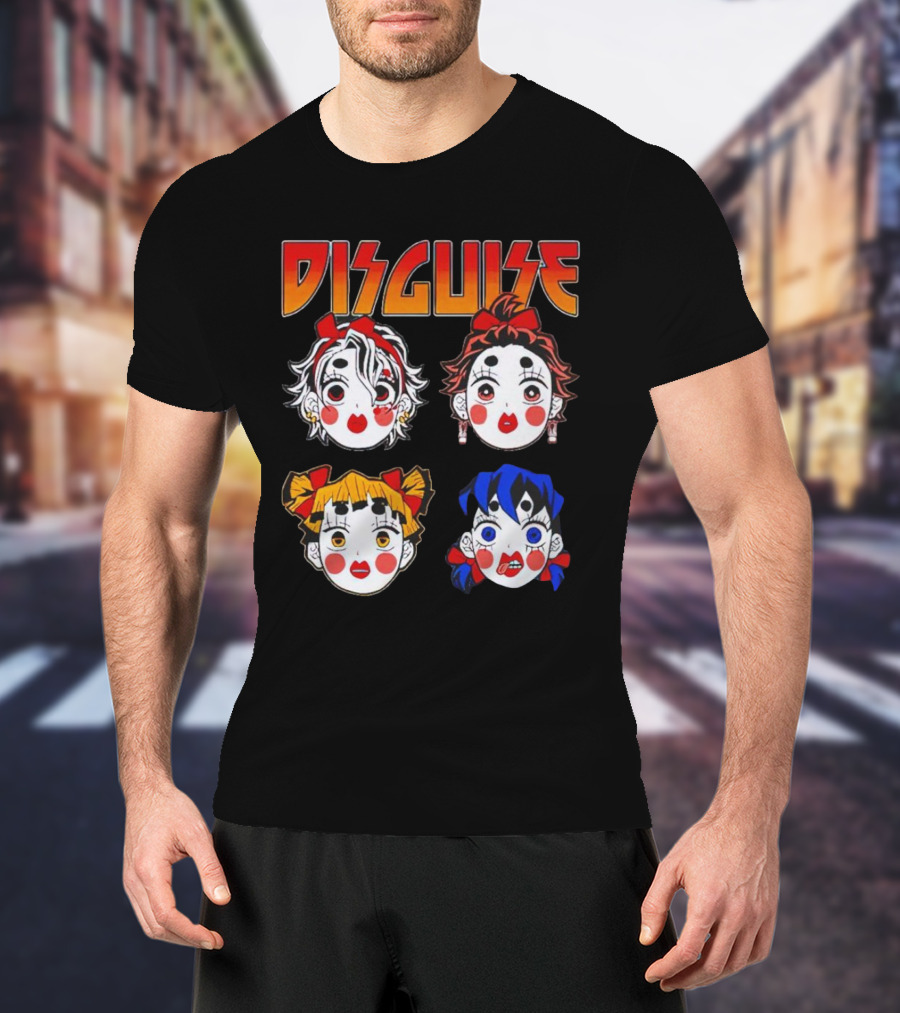 Disguise Anime Demon Slayer Character Faces T-Shirt