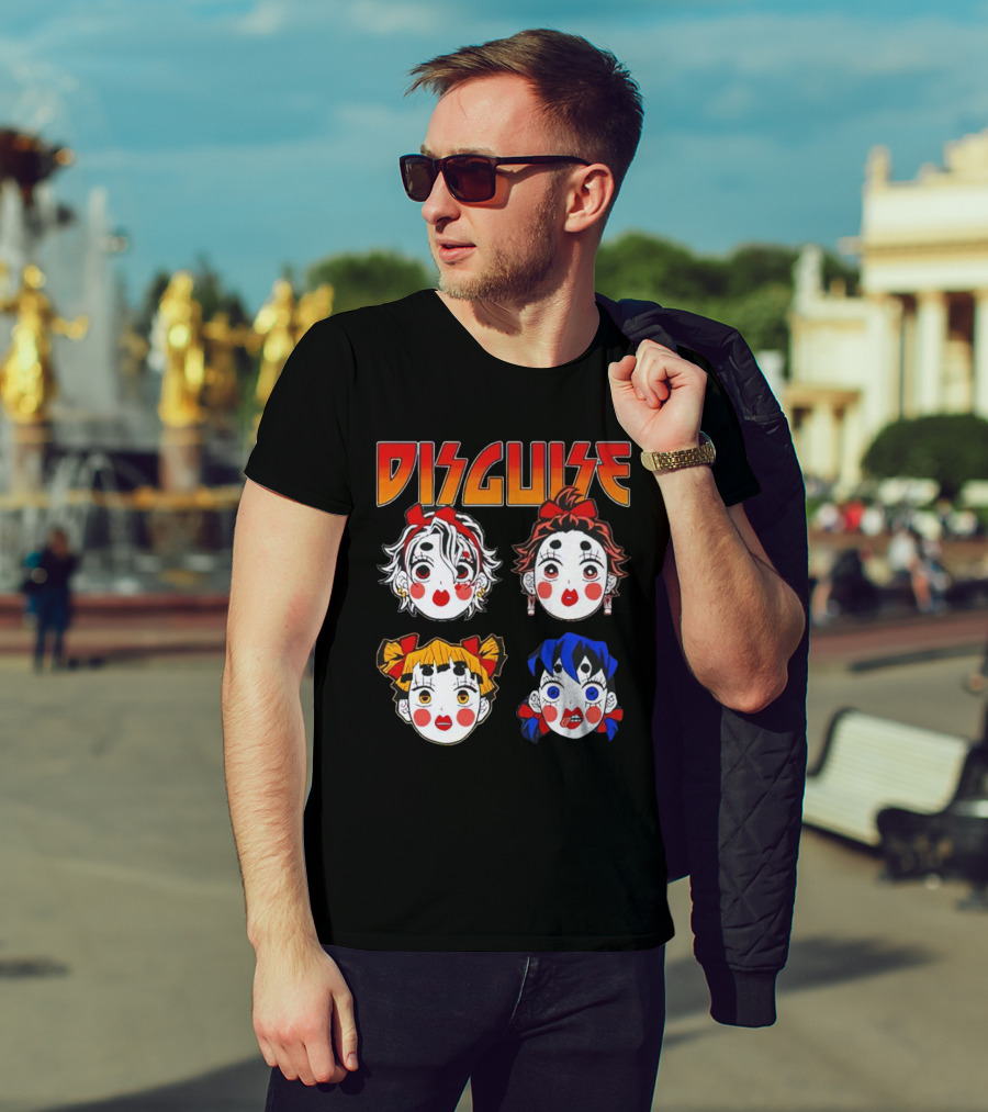 Disguise Anime Demon Slayer Character Faces T-Shirt