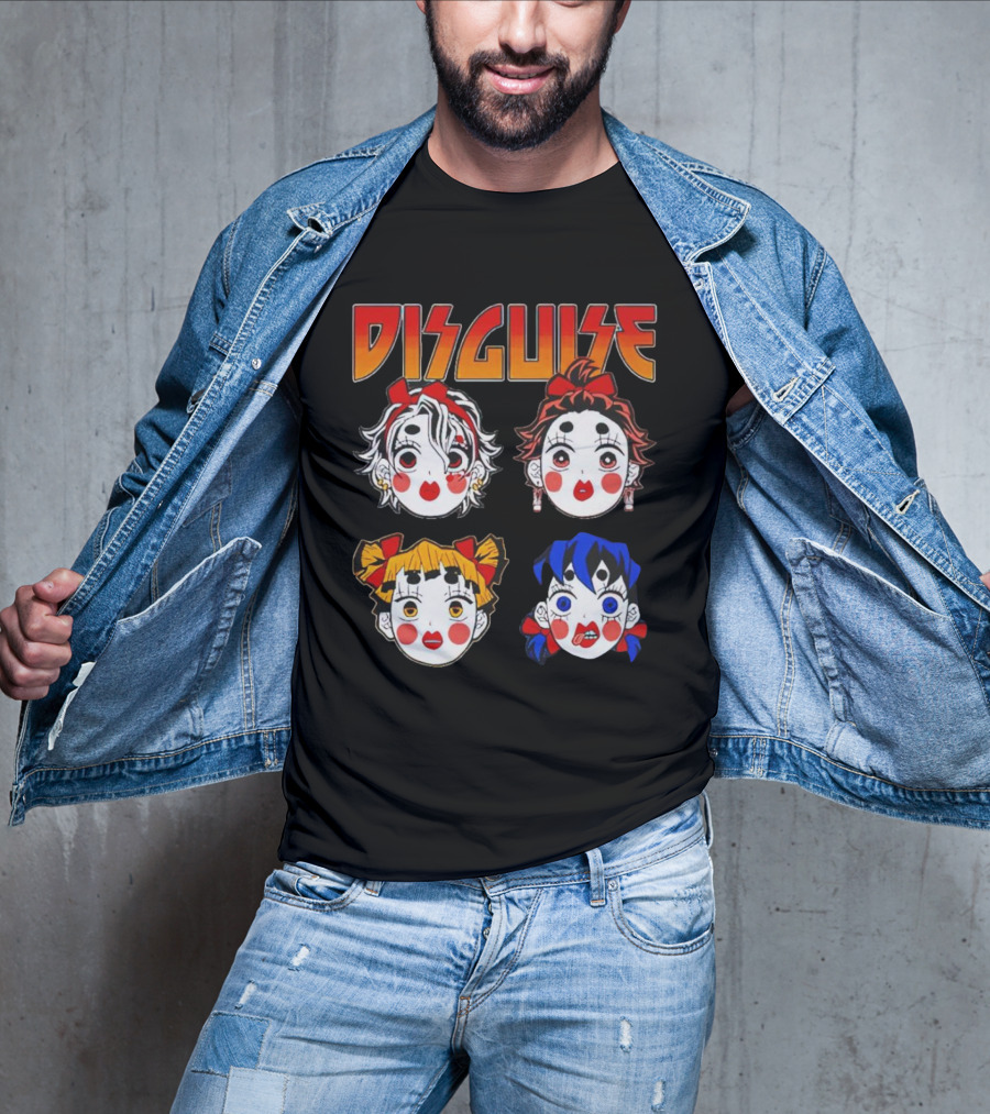 Disguise Anime Demon Slayer Character Faces T-Shirt