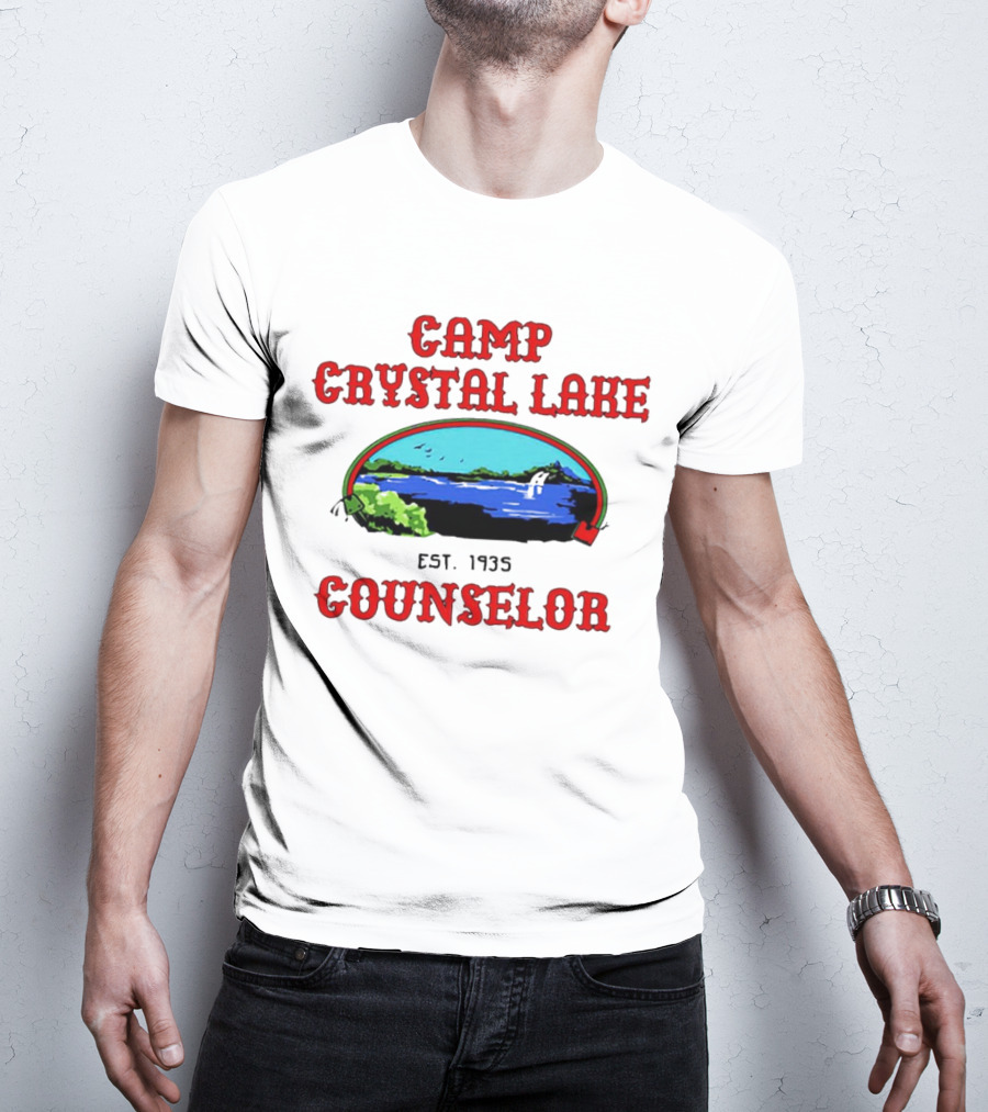 Camp Crystal Lake Counselor Est. 1935 Lake Scene T-Shirt